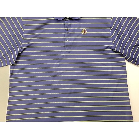 Men's XXL Navy Green Stripe Performance Seminole Golf Club Polo "Barracuda Cup" - Picture 5 of 12